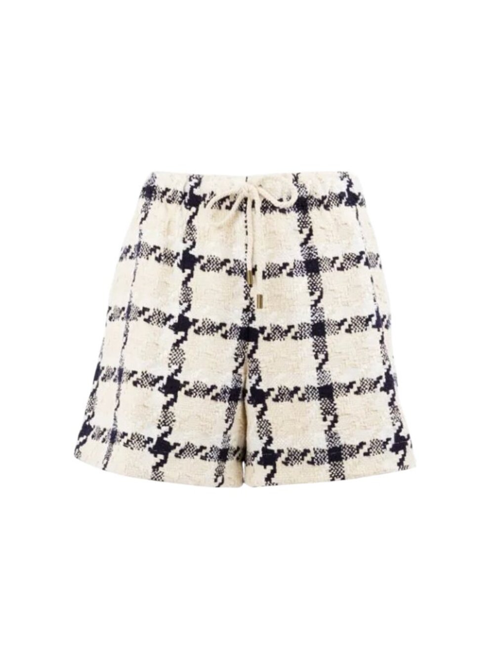 NWOT Monse Tweed Shorts Womens XS Cream Navy Blue High Rise Cotton Wool NEW